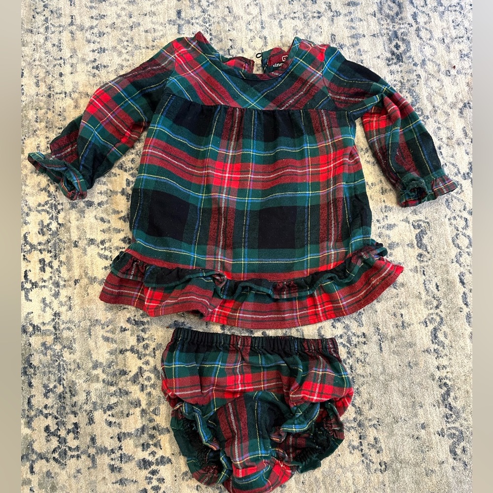 Vineyard Vines 12-18M Christmas Tartan Plaid Flannel Dress